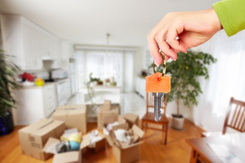 Man and van service moving boxes safely during a house move