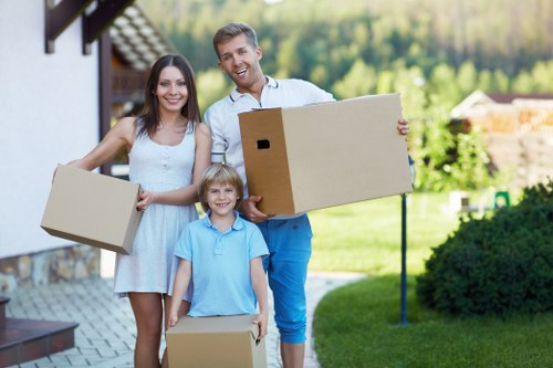Delivery van loaded with household items ready for transport