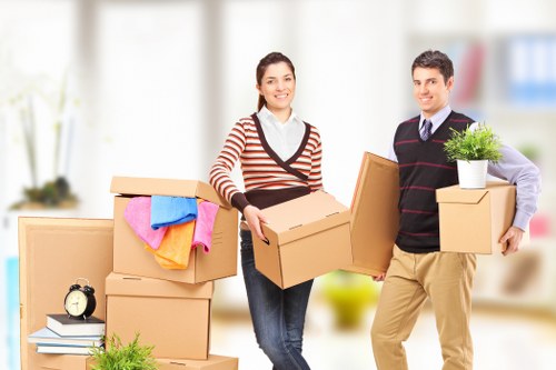 Packed boxes and furniture prepared for a Wanstead relocation