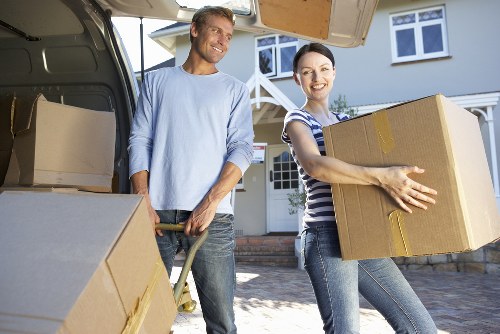 Packed boxes and furniture ready for a Wanstead house move